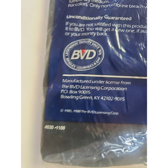 3 VTG Dead Stock 1988 BVD ~Blue 100% Combed Cotton Zs L ) - Picture 13 of 14